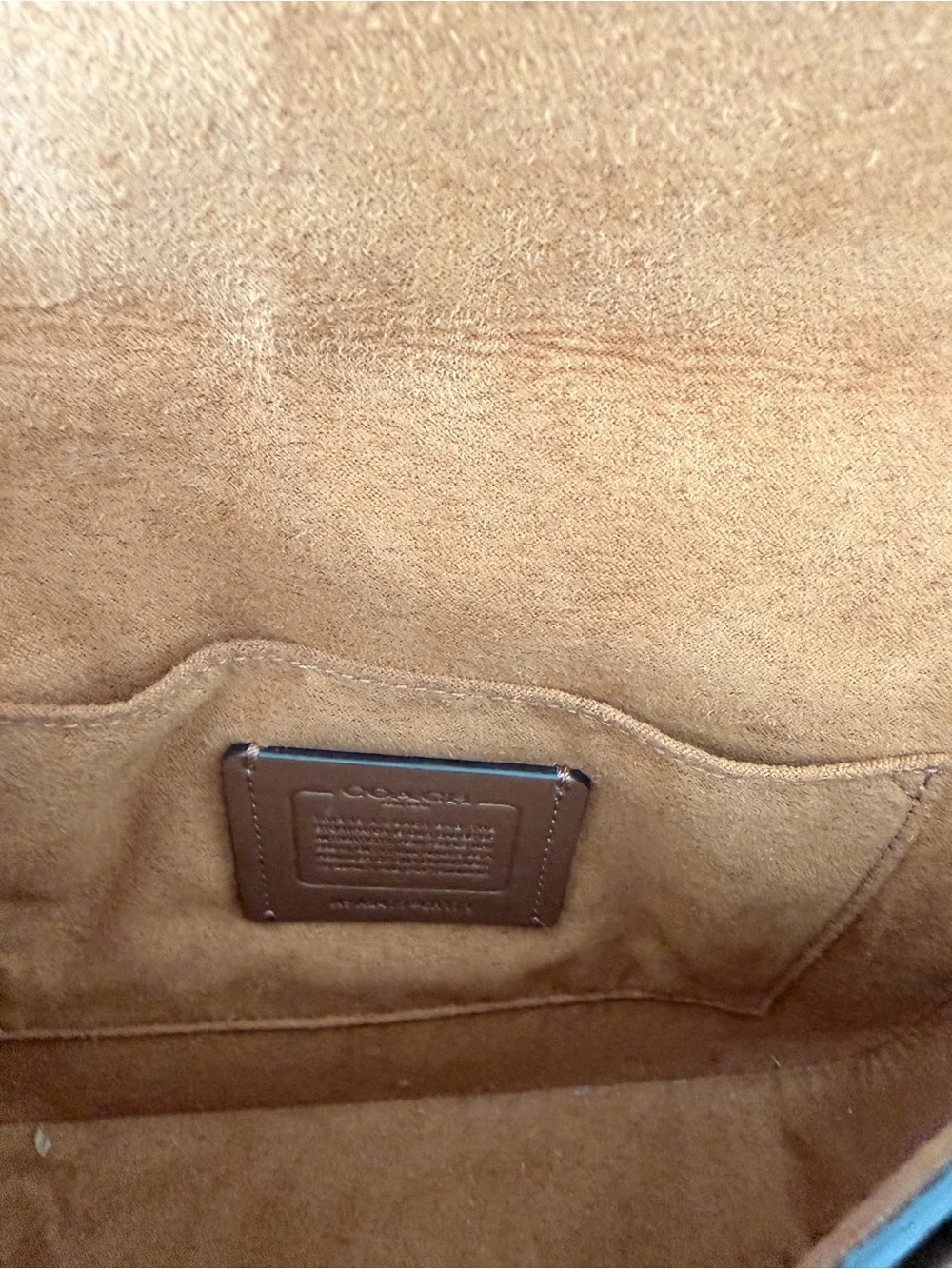 Coach Beige and Brown Canvas Crossbody with Gold Hardware